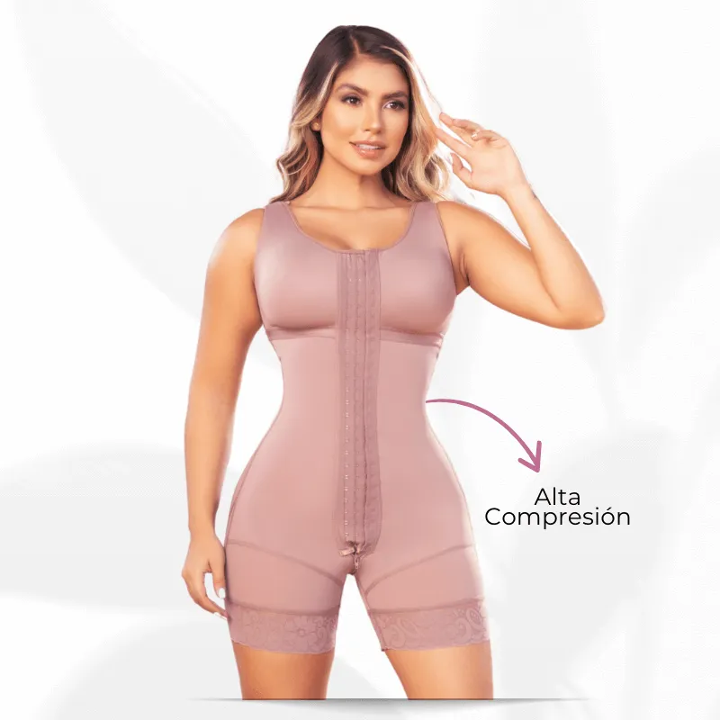 Faja pierna corta con bra y gafete