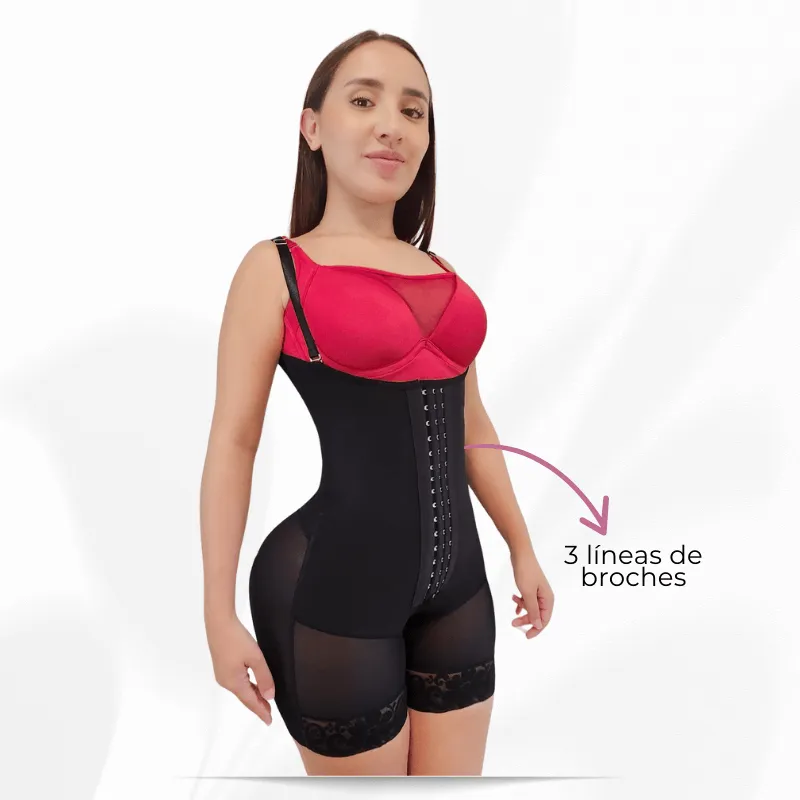 Faja pierna semi strapless cola prehormada (Black)